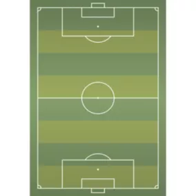 Tapis vinyle motif terrain de football coloris vert L.95x l.66 cm x ep. 2 mm
