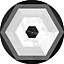 Tapis vinyle rond motif hexagones gris noir et blanc ⌀99cm x ep. 2mm