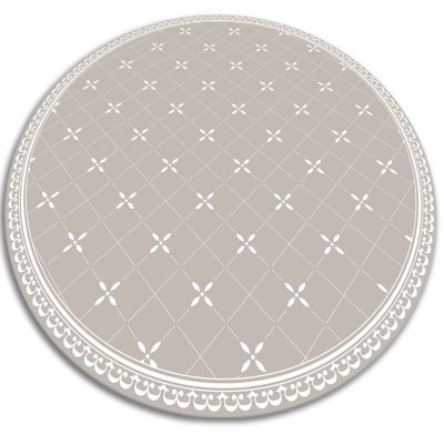 Tapis vinyle rond Tulup fi80 cm Protège le sol moderne Croix délicates