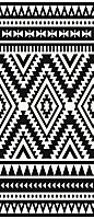 Tapis vinyle tribal moderne noir & blanc 116 x 49,5cm