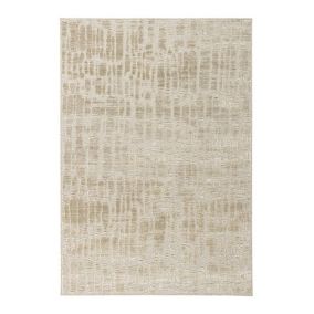 Tapis viscose et laine moderne rayé Lyz 340x240 CM - Beige