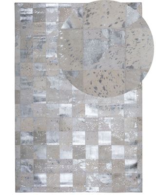 Tapis YAZIR 160 x 230 cm Cuir Argenté