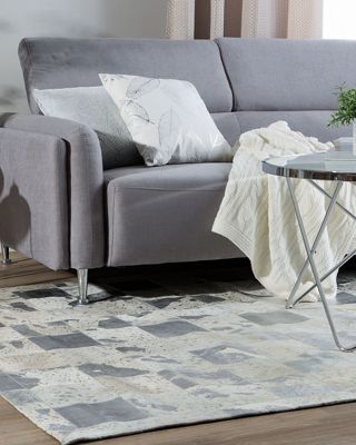 Tapis YAZIR 160 x 230 cm Cuir Argenté