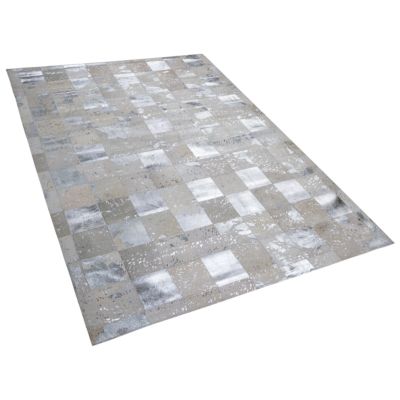 Tapis YAZIR 160 x 230 cm Cuir Argenté