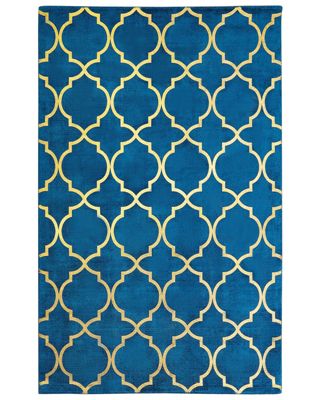 Tapis YELKI Bleu 140 x 200 cm Soie artificielle