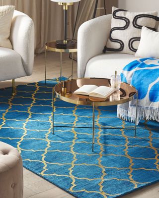 Tapis YELKI Bleu 140 x 200 cm Soie artificielle