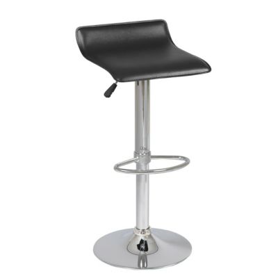 TARAN - Lot de 2 Tabourets de Bar Simili Noir