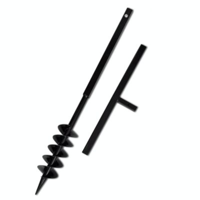 Tarière de sol avec mèche de tarière spirales 100 mm Acier Noir vidaXL