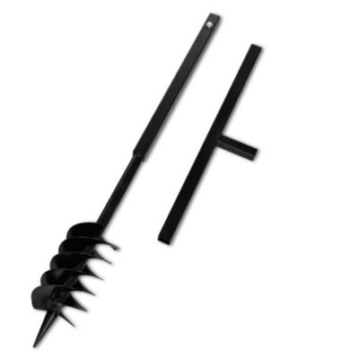 Tarière de sol avec mèche de tarière spirales 120 mm Acier Noir vidaXL