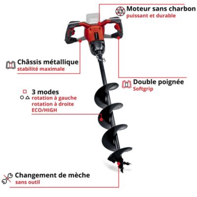 Tarière sans fil sur batterie 18V Einhell GP-EA 18/150 Li BL-Solo Power X-Change (vendue sans batterie ni chargeur)