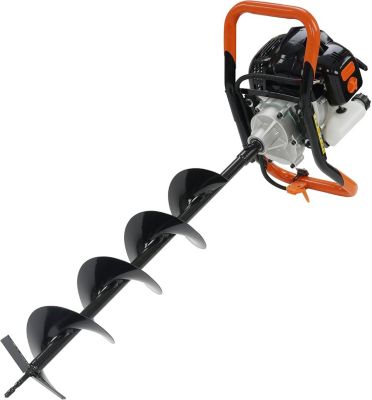 Tariere Thermique 52cc avec 3 Forets 100 150 200 mm et Rallonge 30 cm