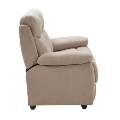 TARIFA - Canapé 2 Places Fixe Beige Tissu Waterproof