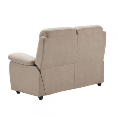 TARIFA - Canapé 2 Places Fixe Beige Tissu Waterproof