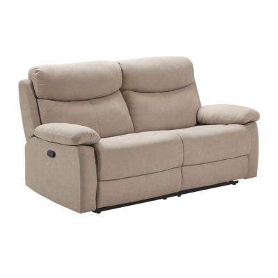 TARIFA - Ensemble 2 Canapés Fixe 2 Places et Relax Manuel Tissu Beige
