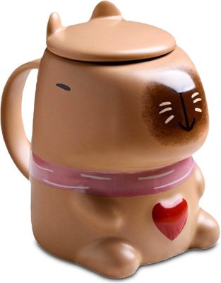 Tasse Capybara Marron 3D avec Couvercle 400 ml