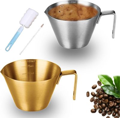 Tasse à expresso inox 100 ml avec graduation double