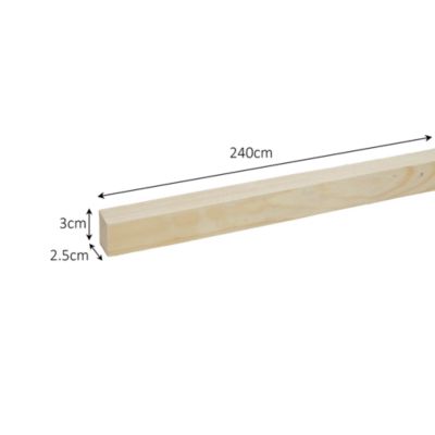 Tasseau brut 25 x 30 mm L.2,4 m (vendu par lot de 8)