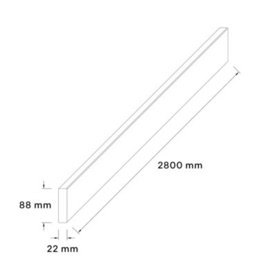 Tasseau Claustra MDF blanc mat à peindre l.8,8 x L.280 cm