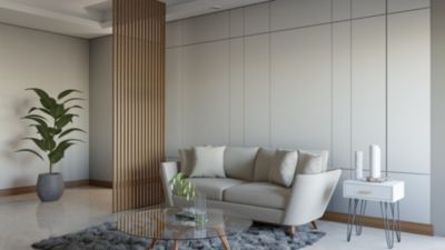 Tasseau Claustra MDF revêtu papier imprimé chêne L.280 x l.93 cm