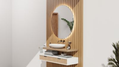 Tasseau décoratif adhésif MDF revêtu papier imprimé chêne Saragosse 3,45 x 280cm, ép. 11mm (vendu par lot de 4)