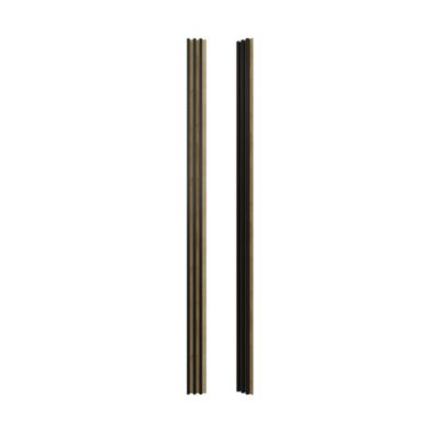 Tasseau décoratif lambris lamelles Linea Slim Black MDF noir et chêne 15 x 265 cm, ép. 30mm