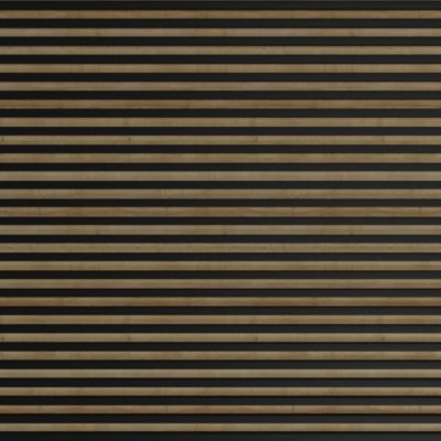 Tasseau décoratif lambris lamelles Linea Slim Black MDF noir et chêne 15 x 265 cm, ép. 30mm