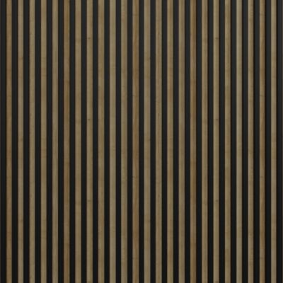 Tasseau décoratif lambris lamelles Linea Slim Black MDF noir et chêne 15 x 265 cm, ép. 30mm