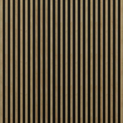 Tasseau décoratif lambris lamelles Linea Slim MDF noir et chêne 15 x 265 cm, ép. 30mm