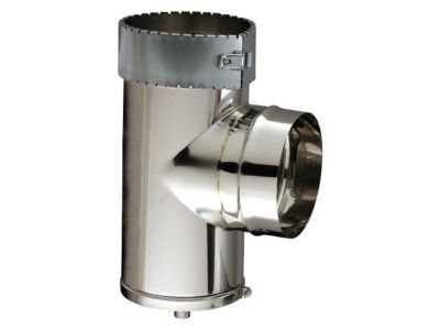 Té de purge pour tubage flexible ø150 mm Poujoulat