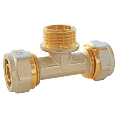 Té mâle à compression pour tube Multicouche Ø16mm - mâle au centre 15/21 (1/2")