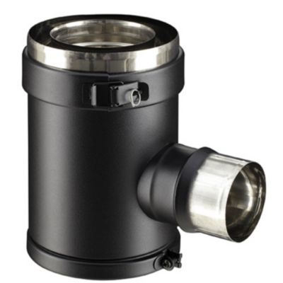 Té piquage réduit Poujoulat 100/150 PGI noir