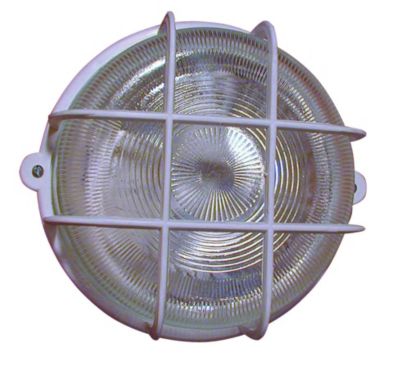 TEC HIT 141000 - Hublot Rond - 100 Watts - E 27 - Blanc + Grille