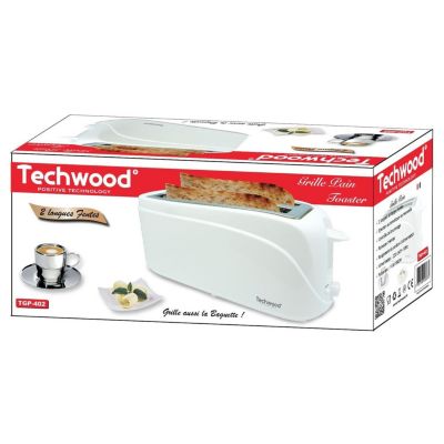 Techwood TGP-502 Grille Pain 2 longues fentes - Blanc