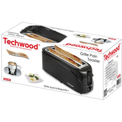Techwood TGP-506 Grille Pain 2 longues fentes Noir