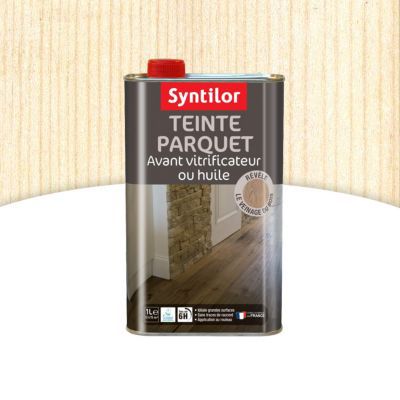 Teinte parquet avant vitrificateur ou huile Syntilor Blanc 1L