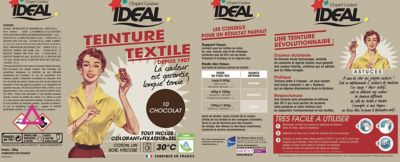 Teinture textile vintage chocolat Idéal 350g