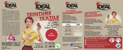 Teinture textile vintage rouge Idéal 350g