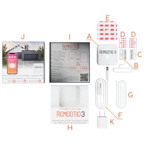 Telecommande via smartphone Wi-Fi - Bluetooth - Internet / App REMOOTIO 3 (2 contacts / 20 cles ) - 1414