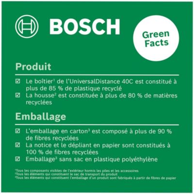 Télémètre laser connecté Bosch UniversalDistance 40C portée jusqu'à 40 m précision ± 2 mm