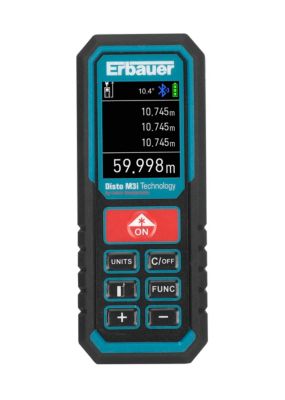 Télémètre laser connecté Erbauer portée jusqu'à 60 m précision ± 1,5 mm
