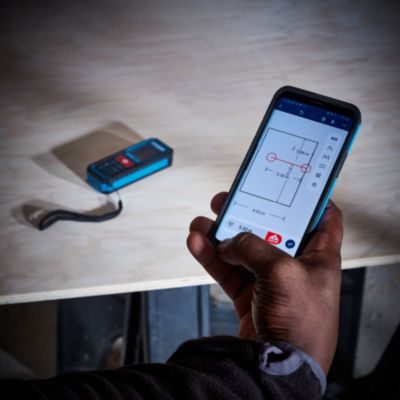 Télémètre laser connecté Erbauer portée jusqu'à 60 m précision ± 1,5 mm