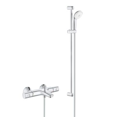 Tempesta 100 ensemble de douche complet 3 jets + mitigeur thermostatique bain/douche 1/2", chrome (34598000-28789002)