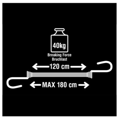 Tendeur 120 cm crochet double Master Lock, 2 pièces