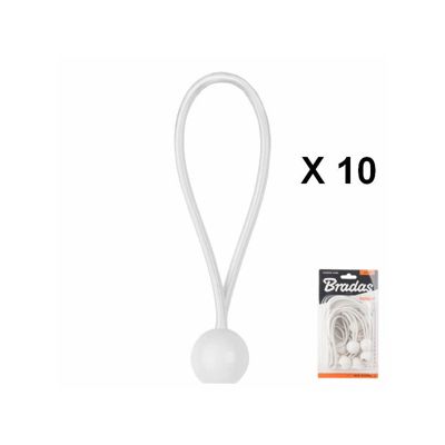 Tendeur a boule blanc 15cm pour bâche et toile (blister de 10pieces)