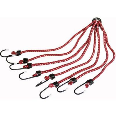 Tendeur élastique 8 mm x 80 cm avec 8 crochets en acier revêtus de plastique, longueur 120 mm.