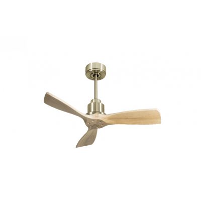 Tenerife de KlassFan - Super destratificateur et ventilateur DC 106 cm Laiton pales bois clair sans Lumière idéal 15 à 20 m²