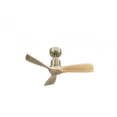 Tenerife de KlassFan - Super destratificateur et ventilateur DC 106 cm Laiton pales bois clair sans Lumière idéal 15 à 20 m²
