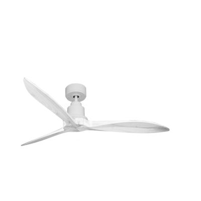 Tenerife - Super destratificateur et ventilateur DC 132 cm  Blanc pales bois blanc  sans Lumière 25 à 35 m²