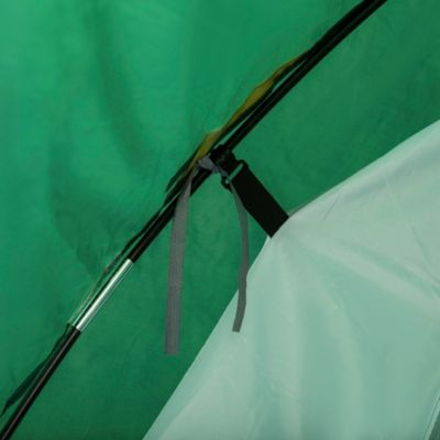 Tente de camping 2-3 personnes montage facile 2 portes fenêtres dim. 3,25L x 1,83l x 1,3H m fibre verre polyester PE vert