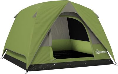 Tente de Camping 2-4 Personnes, Tente dôme familiale imperméable, avec fenêtres, Poche, Sac de Transport